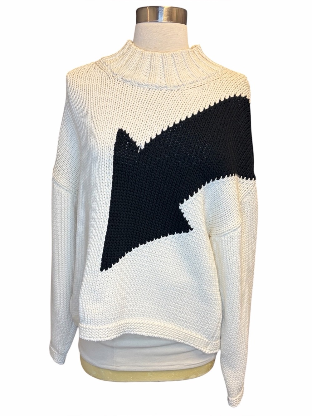 McQ Arrow Graphic Mock Neck Sweater